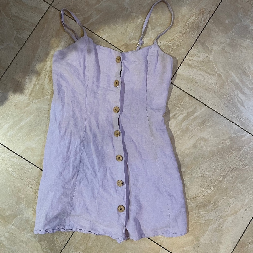 Pastel purple lavender button mini dress urban outfitters